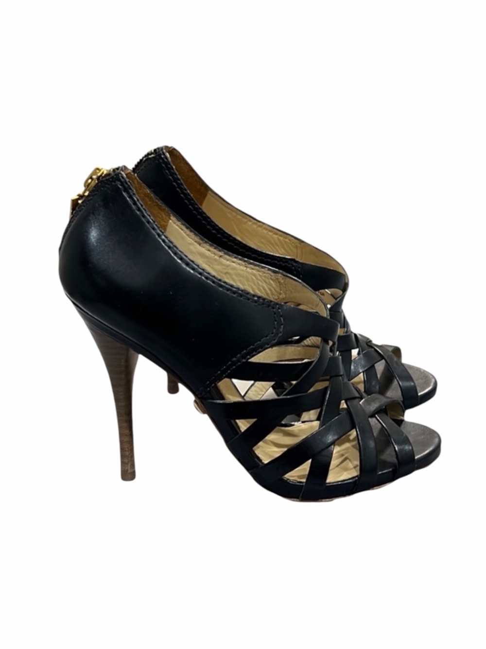 L.A.M.B. Black Leather Sandals Size 6.5